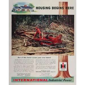   Harvester Tractor Logging Forest   Original Print Ad
