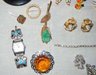  Lot VTG Rhinestone Jewelry Wear Repair Lot BOUCHER HAR WEISS STERLING