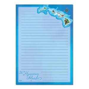 Hawaii Map Blue Notepad 