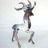 Deer Buck of Hand Blown Glass with 24K Gold  