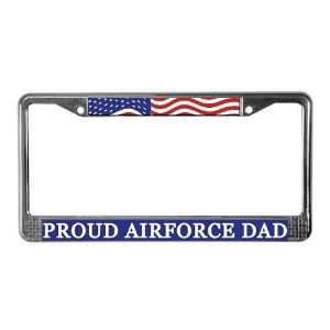  Proud Airforce Dad Flag License Plate Frame by  