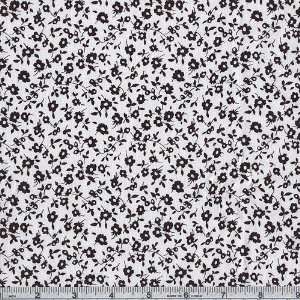  45 Wide Fresh and Fun Flowers White and Black Fabric By 