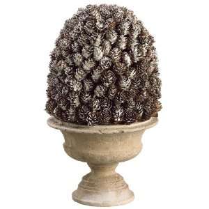   Pine Cone Dome in Footed Urn (frost) 15 Frost Patio, Lawn & Garden