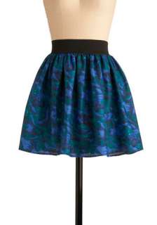Floral Twirl Skirt by BB Dakota   Green, Blue, Floral, Casual, A line 