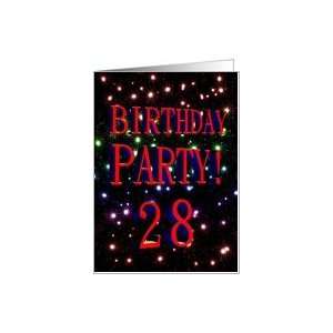  28th Birthday party invitation with fireworks Card Toys & Games