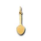 IceNGold 14K Solid Yellow Gold Tennis Racket Charm Pendant