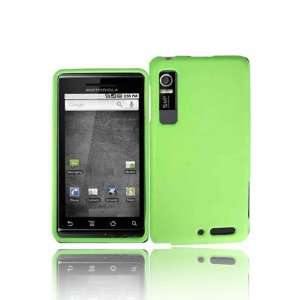  Motorola Droid 3 Rubberized Shield Hard Case   Neon Green 