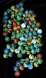 95 Old Marbles Lot #15 Mixed Machinemade Cat Eyes  