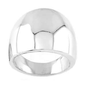    Sterling Silver Solid Large Cigar Band Dome Shape (5) Jewelry