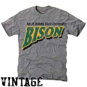   Bison Ash Distressed Logo Vintage Tri Blend T shirt
