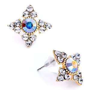    Shinning Four Pointed Star Stud Re Earrings Pugster Jewelry