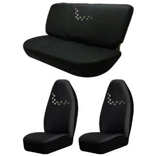  Dog Puppy Animal Embroidered Paw Prints Seat Covers Black 