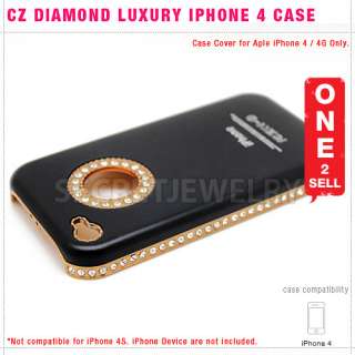 CZ Diamond Chrome Aluminum Metal Skin Hard Back Case Cover for iPhone 