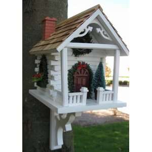  Home Bazaar HB 2098A Christmas Cabin Birdhouse