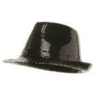 e4Hats Full Sequin Fedora Hat   Turquoise