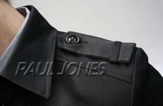PAUL JONES Men’s Slim Fit Fashion Double Breast Trench Coat Jackets 