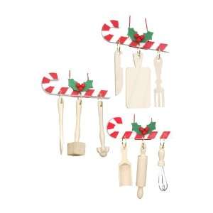  Ornament   Candy Cane Kitchen Set Of 3
