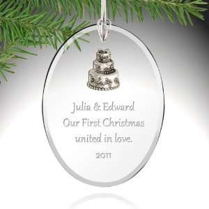  Personalized Glass Wedding Ornament 
