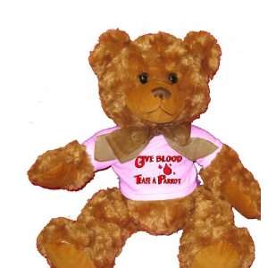  Give Blood Tease a Parrott Plush Teddy Bear with WHITE T 