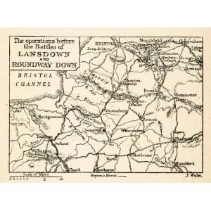  1893 Lithograph Battle Lansdown Roundway English Civil War 