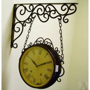   Scroll Hanging Double Sided Antique Style Wall Clock