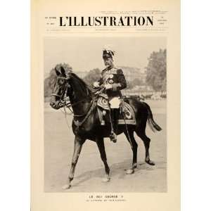  1936 King George V England Portrait Horseback Print 