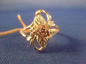   12k Yellow Gold with 925 Sterling Silver Signed WM Rose Leaves SZ 8.25