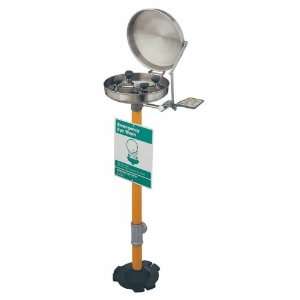   Eye/Face Wash, Pedestal Mount, with Bowl Cover, Stainless Steel