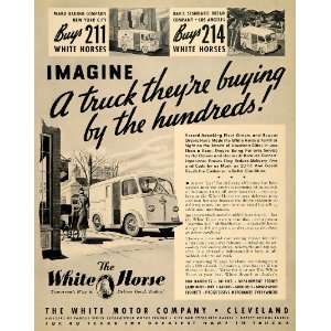  1940 Ad White Horse Motor Delivery Trucks City Busses 