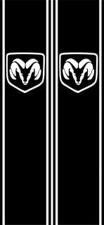 Dodge Ram Vertical Rear truck Bed Panel Decal with RAM symbol cutout 