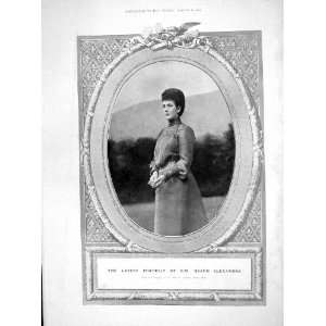    1905 ANTIQUE PORTRAIT QUEEN ALEXANDRA DOWNEY EBURY