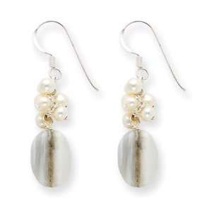 Sterling Botswana Agate White Cult. Pearl Antiqued 