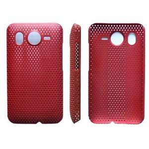  Mesh Net Hard Back Case Cover for HTC Desire HD G10 Red 