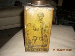 mid 1800s Knickerbocker Mills antique coffee tin can WJ Stitt  