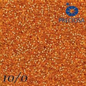 Czech Glass Seed Beads Preciosa 50 Grams (1,8 Ounce) Yellow Orange 