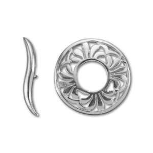   Silver Plated Brass Cut Out Circle Toggle Clasp Arts, Crafts & Sewing