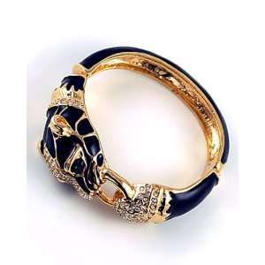  Cubic Zirconia Gold Panther Bracelet 