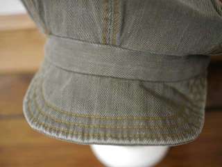   Green Cotton Denim Floppy Newsboy Newsy Hat Cap One Size S  