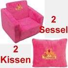 Kindersessel Prinzessin + 2 Kissen Plüschsessel Pink