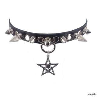 SPIKED CHOKER   SPIDER SKULL   SPIKE NECKLACE COLLAR  