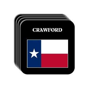 US State Flag   CRAWFORD, Texas (TX) Set of 4 Mini Mousepad Coasters