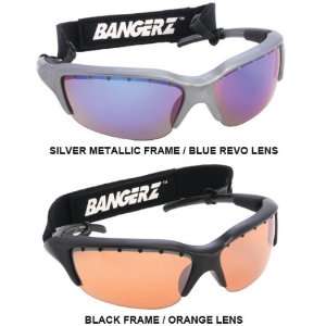 HS 8700 EDGE Flow Through Sunglasses SILVER METALLIC FRAME / BLUE REVO 