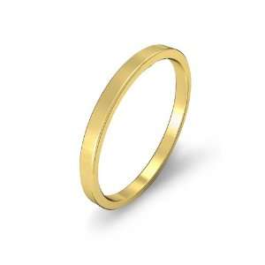 1.8g Mens Flat Wedding Band 2mm 14k Yellow Gold Ring (4 