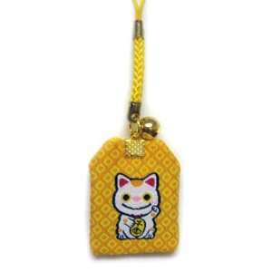  Japanese Luck Charm Yellow Lucky Cat Fortune Toys 