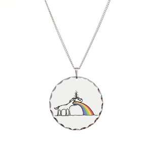   Necklace Circle Charm Unicorn Vomiting Rainbow Artsmith Inc Jewelry