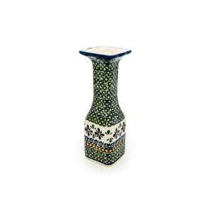   Polish Pottery Mosaic Flower Square Candlestick Holder