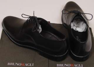 BRUNO MAGLI SHOES $545 BLACK SILCOM HANDMADE DERBY DRESS SHOES 10D 43e 