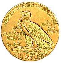 UNITED STATES 2 1/2 DOLLARS QUARTER EAGLE Indian Head 1913  
