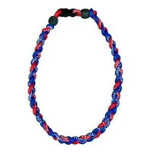    Titanium Ionic Braided Necklace   Royal Blue/Red