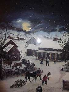 Will Moses CHRISTMAS MOON Lithograph 13/50 of 500 w/C.O.A.  
